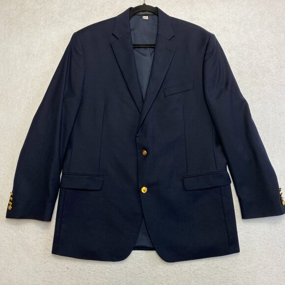 Lauren Ralph Lauren Blazer Men's 44L Navy Blue Classic Gold Cress Buttons